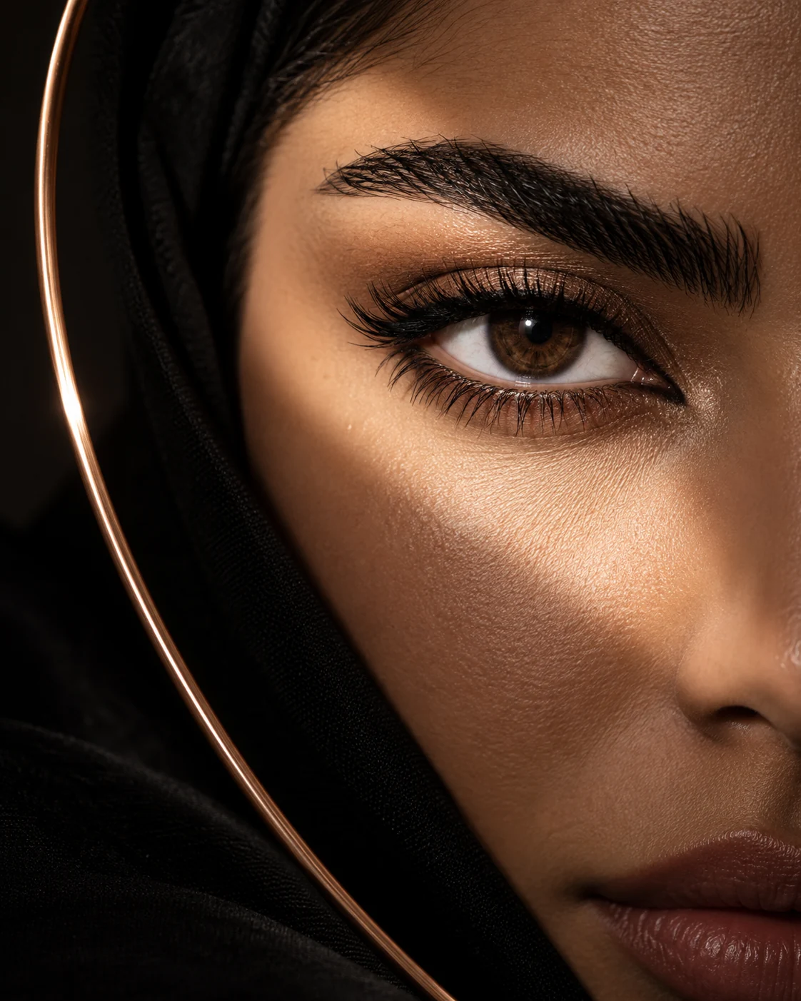 Editorial image of brows and lashes